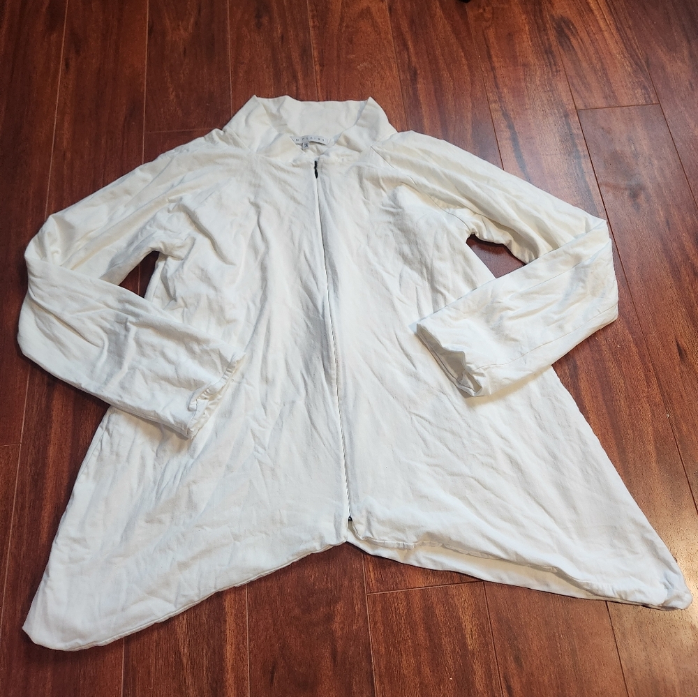 Elm Design White Drape Jacket Zip Up